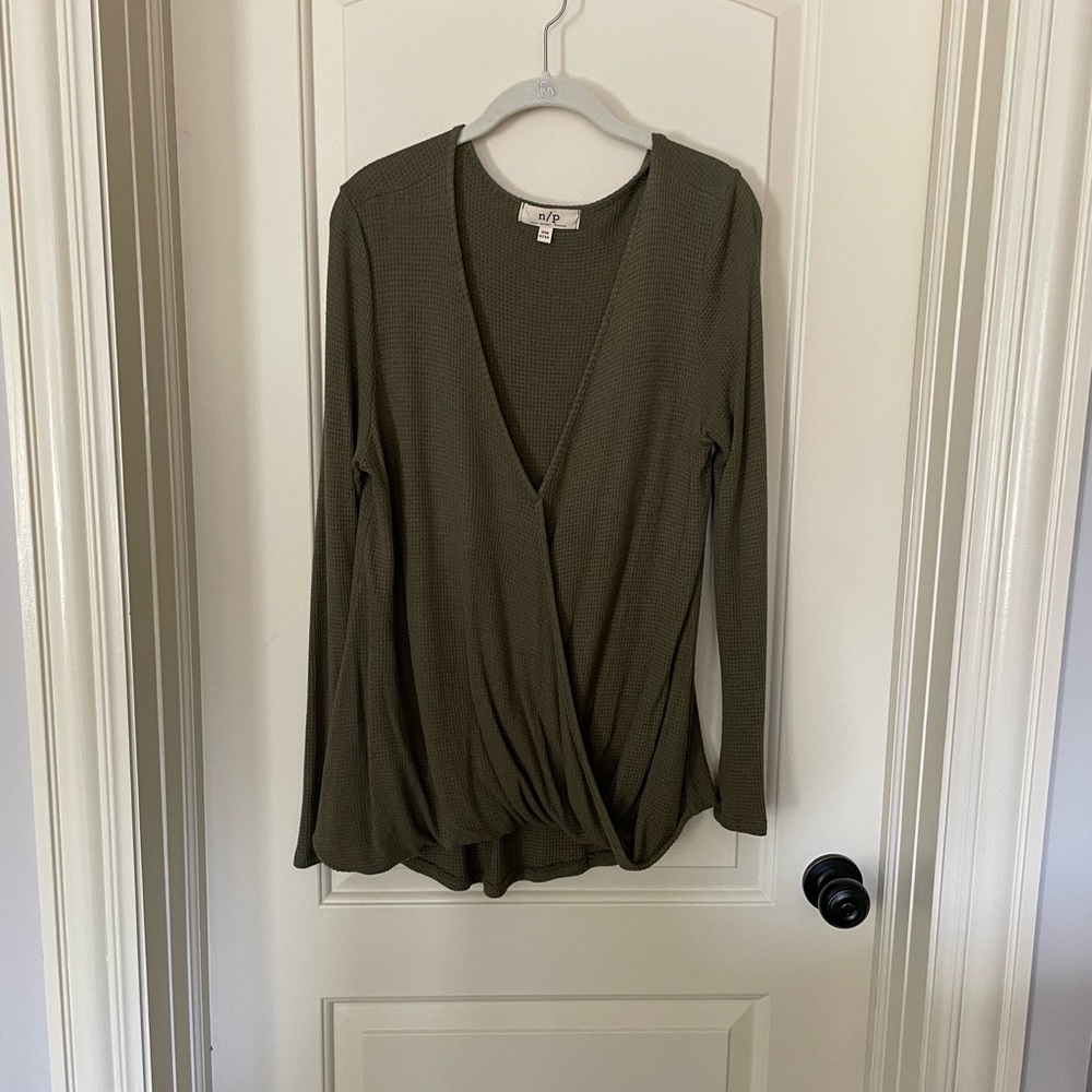 N/P one size army green top